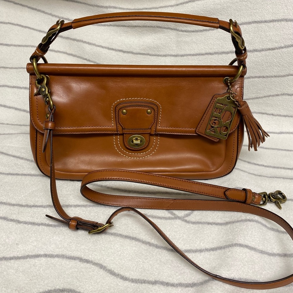 Coach Legacy Willis Cognac Leather Crossbody Bag